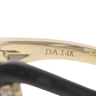 .22ctw Onyx and Diamond Women's Ring Yellow Gold