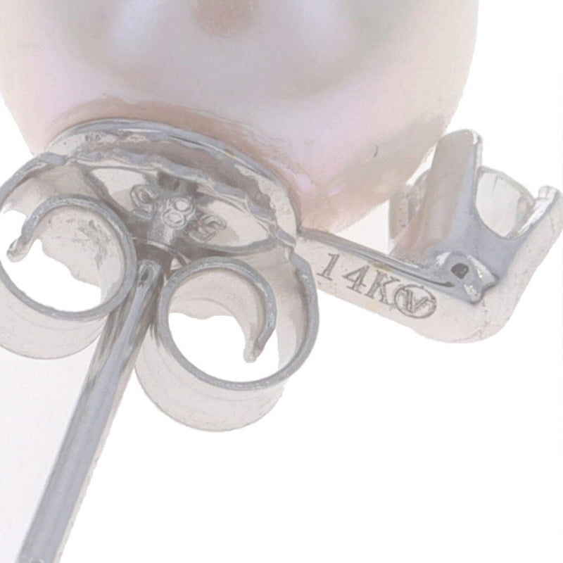 Diamond and Cultured Freshwater Pearl Earrings White Gold
