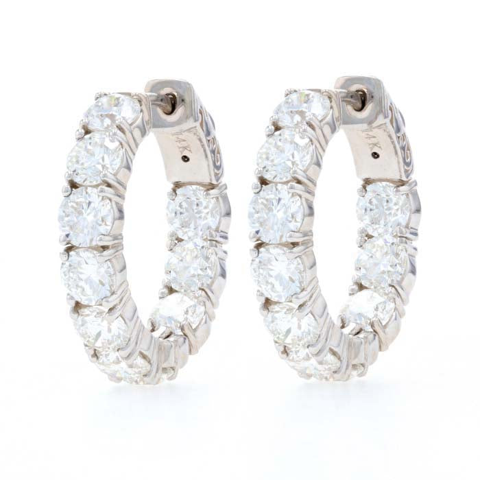 6.04ctw Diamond Earrings White Gold