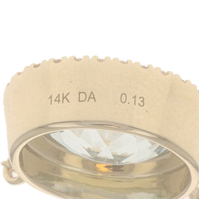 1.72ctw Aquamarine and Diamond Diamond Cut Cable Chain Pendant Necklace Yellow Gold