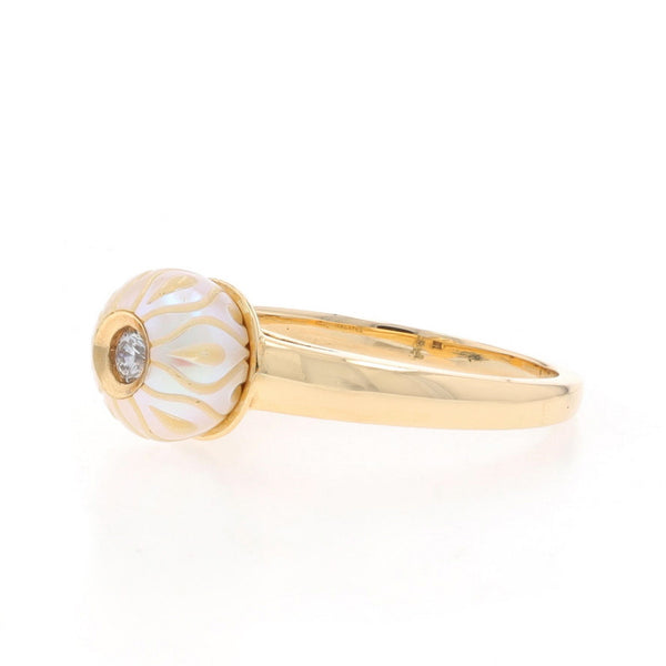 Galatea Pearl and Diamond Ring Yellow Gold - State St. Jewelers