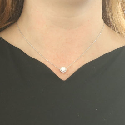 1.18ctw Diamond and Diamond Women's Pendant Necklace White Gold