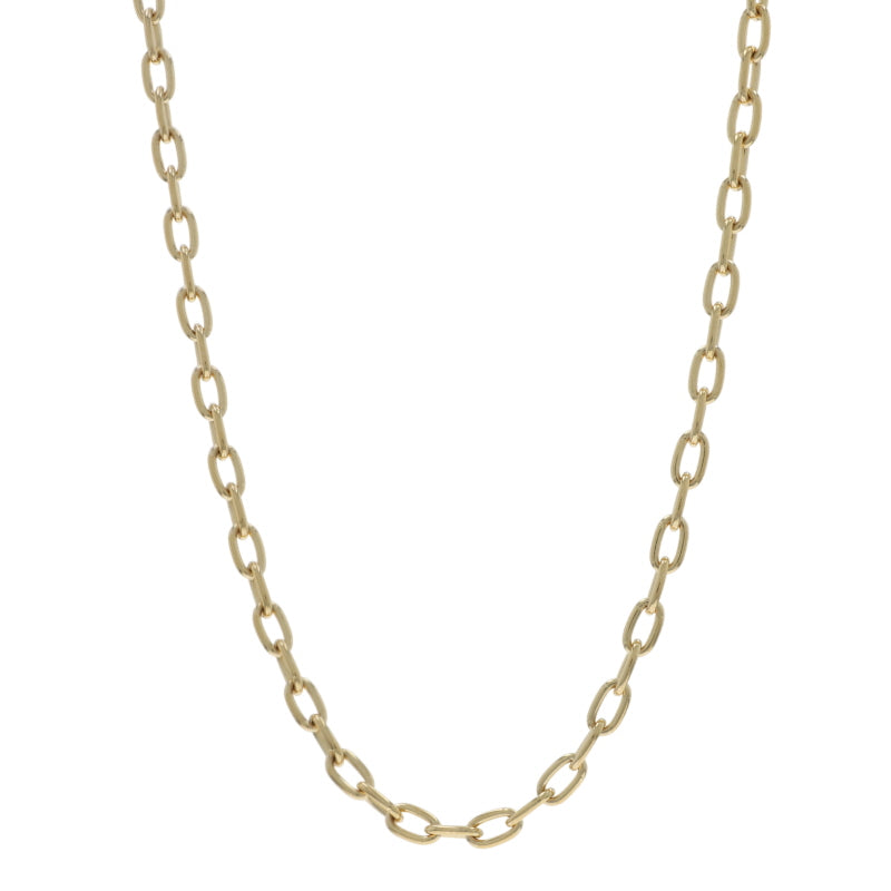 Mini Paperclip Cable Chain Necklace Yellow Gold