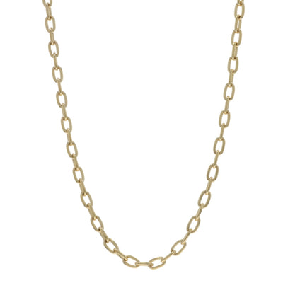 Mini Paperclip Cable Chain Necklace Yellow Gold