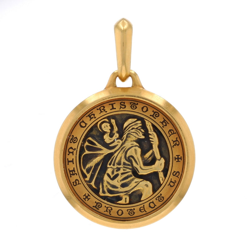 David Yurman St. Christopher Amulet Men's Pendant Yellow Gold