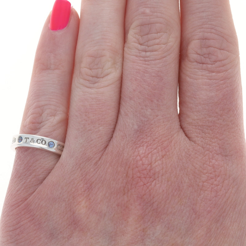 Tiffany & Co. 1837 Narrow Sapphire Band Sterling Silver - State St