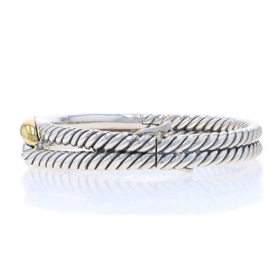 David Yurman (include in title) Labyrinth Single Loop Hoop Earrings Bracelet Sterling Silver