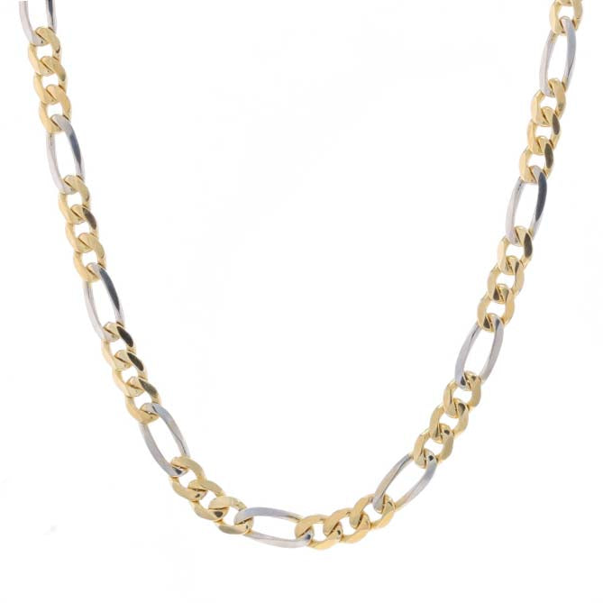 sintaroページ Women's Diamond Cut Figaro Chain 14K Yellow Gold - Solid
