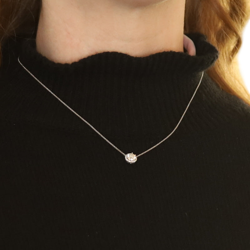 1.45ctw Diamond and Diamond Pendant Necklace White Gold