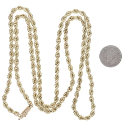 Unisex Rope Chain Necklace Yellow Gold