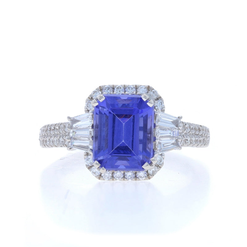 3.51ctw Tanzanite and Diamond Ring White Gold