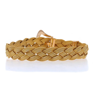 Woven Foxtail Bracelet Yellow Gold