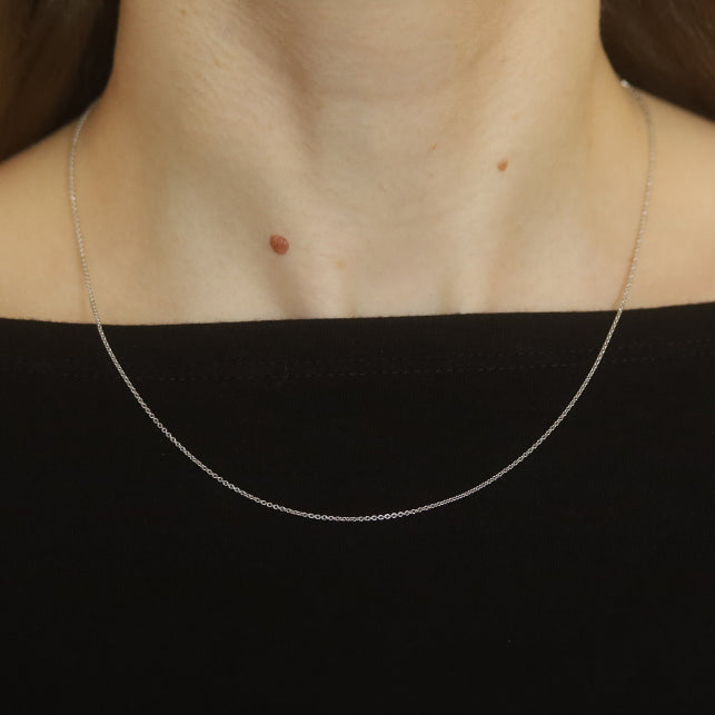 Cable Chain Necklace White Gold