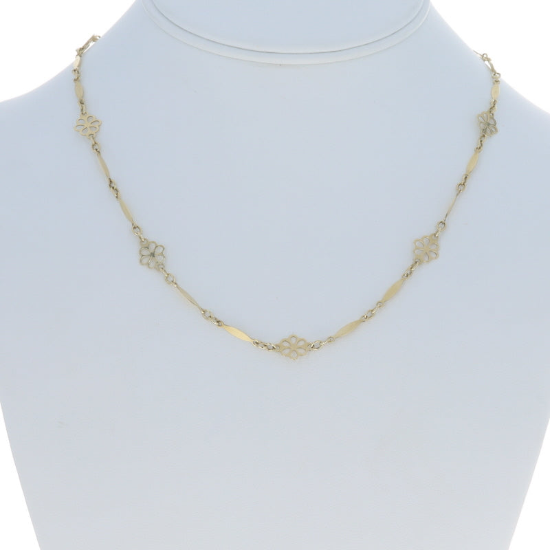 Fancy Long & Short Chain Necklace Yellow Gold