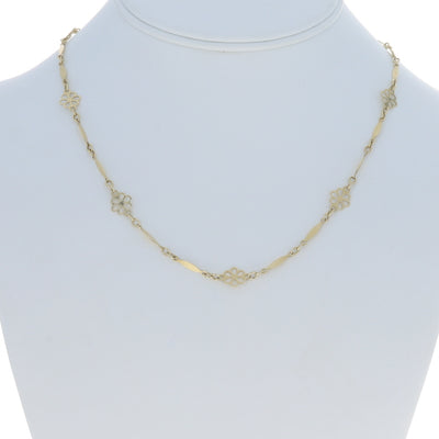 Fancy Long & Short Chain Necklace Yellow Gold