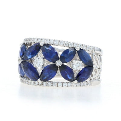4.50ctw Sapphire and Diamond Band White Gold