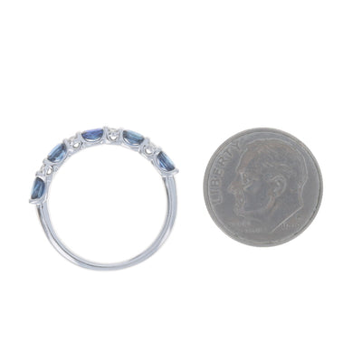 2.02ctw Sapphire and Diamond Band White Gold