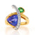 Richard Krementz 4.42ctw Tanzanite and Tsavorite Garnet Ring Yellow Gold