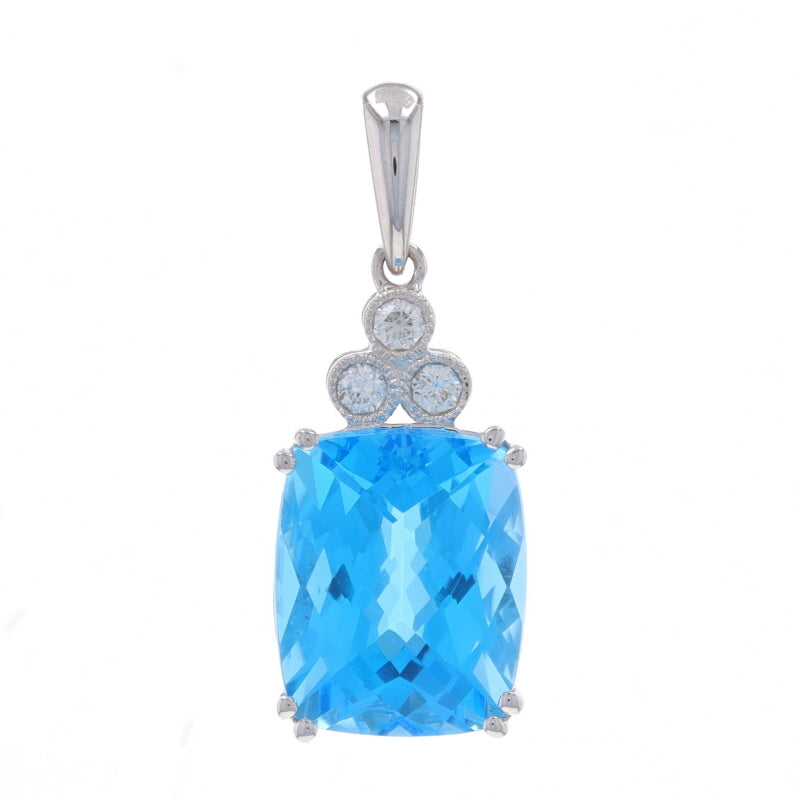 3.98ctw Topaz and Diamond Pendant White Gold