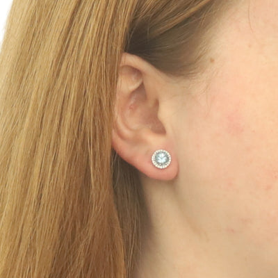 2.05ctw Aquamarine and Diamond Women's Earrings White Gold