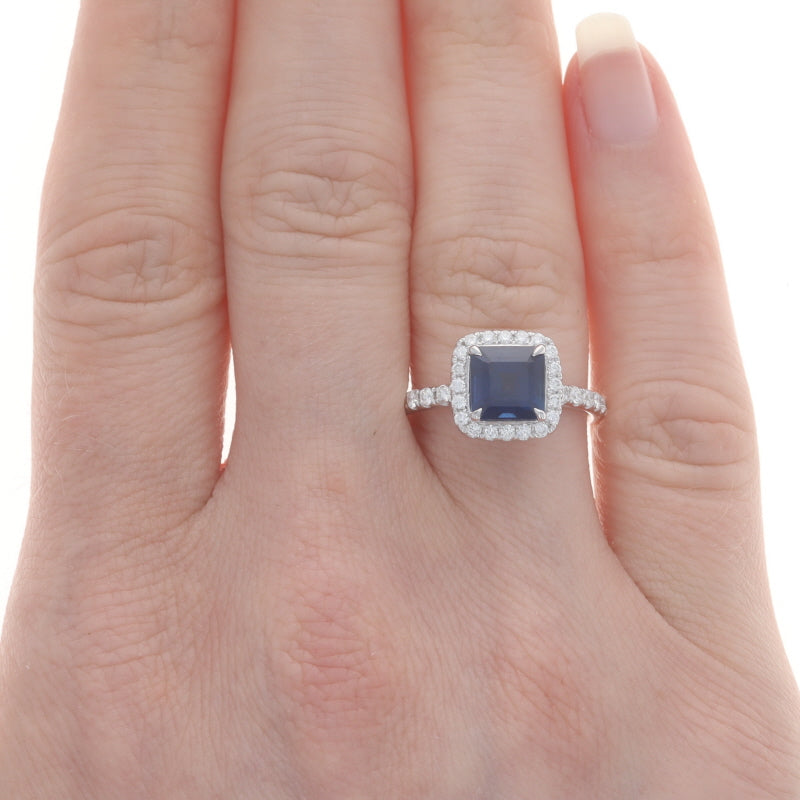 2.96ctw Sapphire and Diamond Ring White Gold