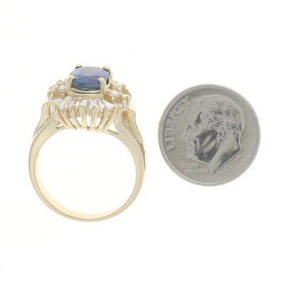 3.43ctw Sapphire and Diamond Ring Yellow Gold