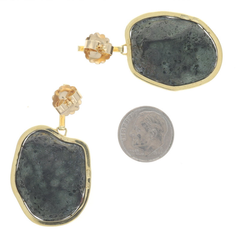 1.50ctw Geode and Diamond Earrings Yellow Gold