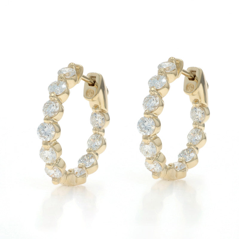 2.45ctw Diamond Earrings Yellow Gold