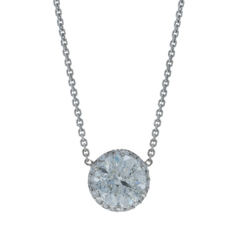 1.69ctw Diamond and Diamond Pendant Necklace White Gold
