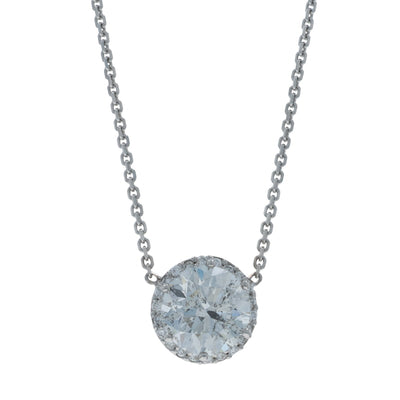 1.69ctw Diamond and Diamond Pendant Necklace White Gold