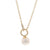 Cultured Pearl and Diamond Pendant Necklace Yellow Gold