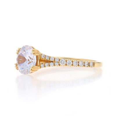 .25ctw Cubic Zirconia (placeholder) and Diamond Ring Yellow Gold