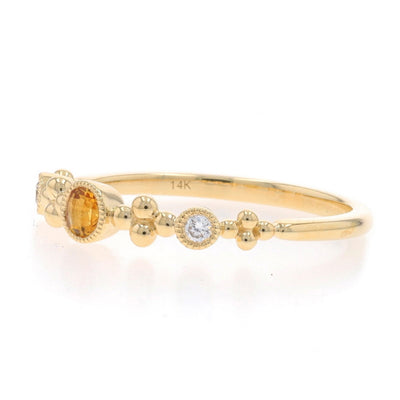 .15ctw Citrine and Diamond Band Yellow Gold