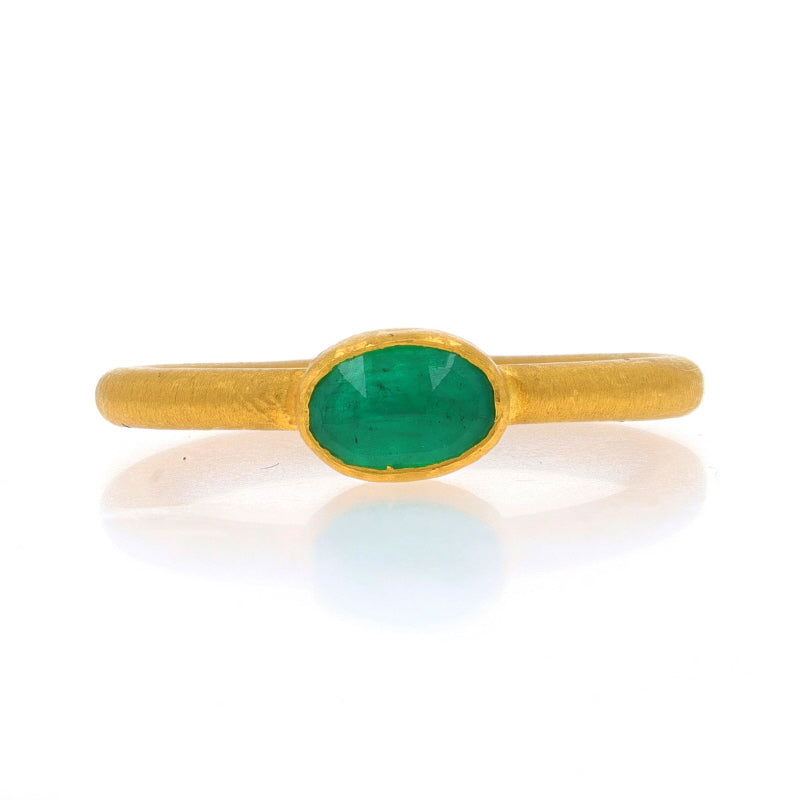 .64ct Emerald Ring Yellow Gold