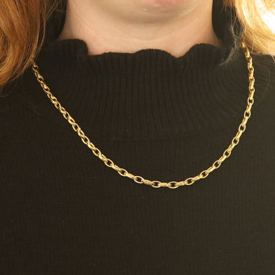 Roberto Coin Almond Link 22" Necklace Ruby Marquise Link Chain Necklace Yellow Gold