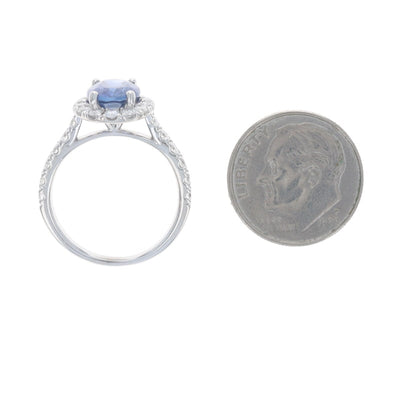 Sapphire and Diamond Women's Ring White Gold