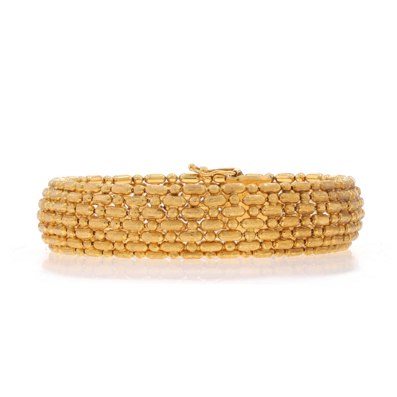 Fancy Bead Bracelet Yellow Gold