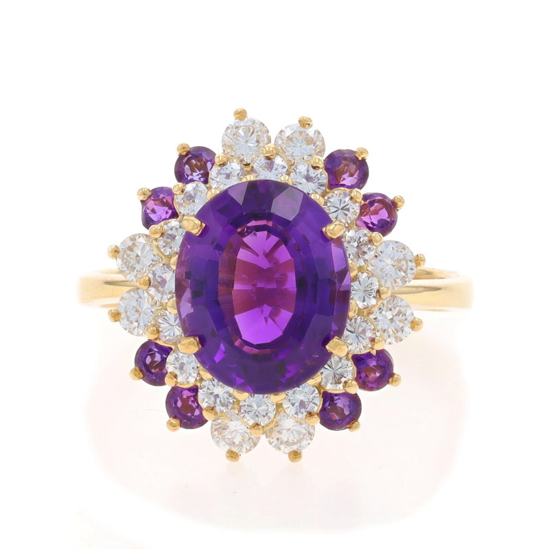 4.72ctw Amethyst and Amethyst Ring Yellow Gold