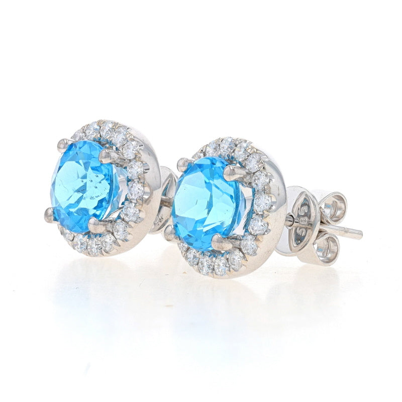 3.84ctw Topaz and Diamond Earrings White Gold
