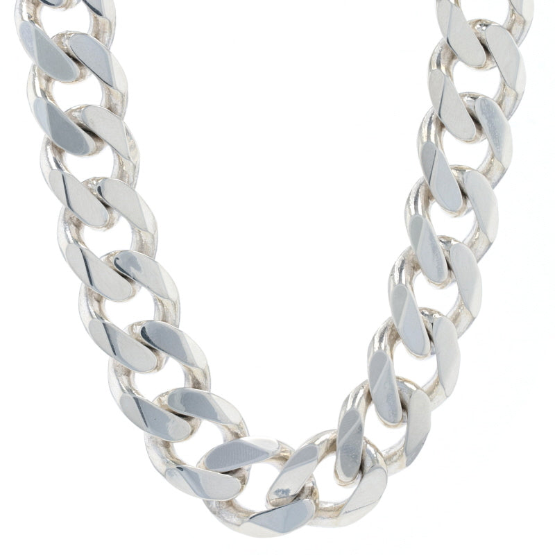 See Description Diamond Cut Curb Chain Necklace Silver Sterling Silver