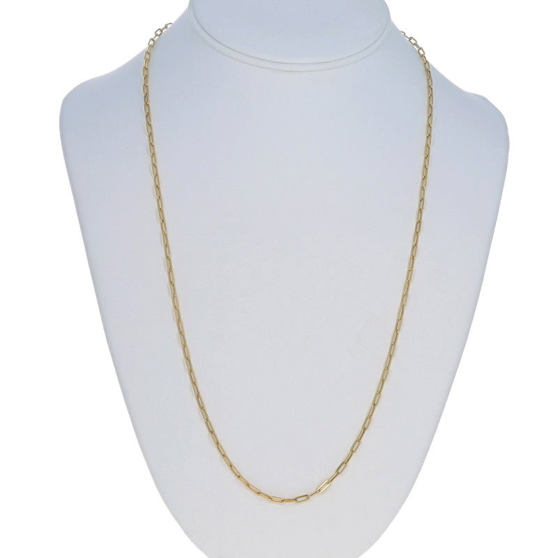 Paperclip Chain Necklace Yellow Gold