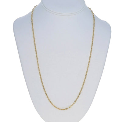 Paperclip Chain Necklace Yellow Gold