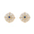 .21ctw Mother of Pearl and Sapphire Earrings Yellow Gold