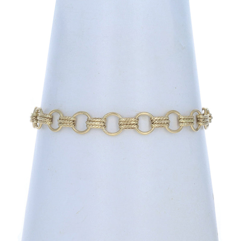 Fancy Link Bracelet Yellow Gold