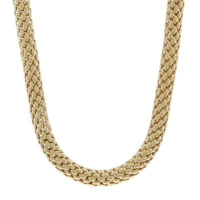 FOPE Love Nest Flexible Mesh Link Popcorn Necklace Yellow Gold