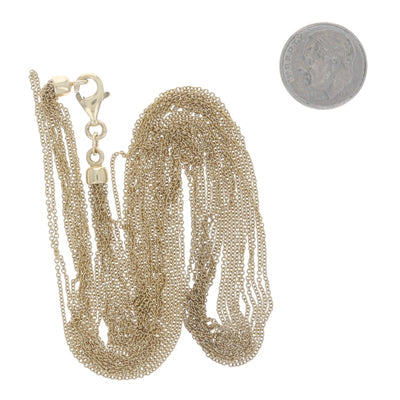 Women's Cable Chain Multi-Strand Necklace Yellow Gold