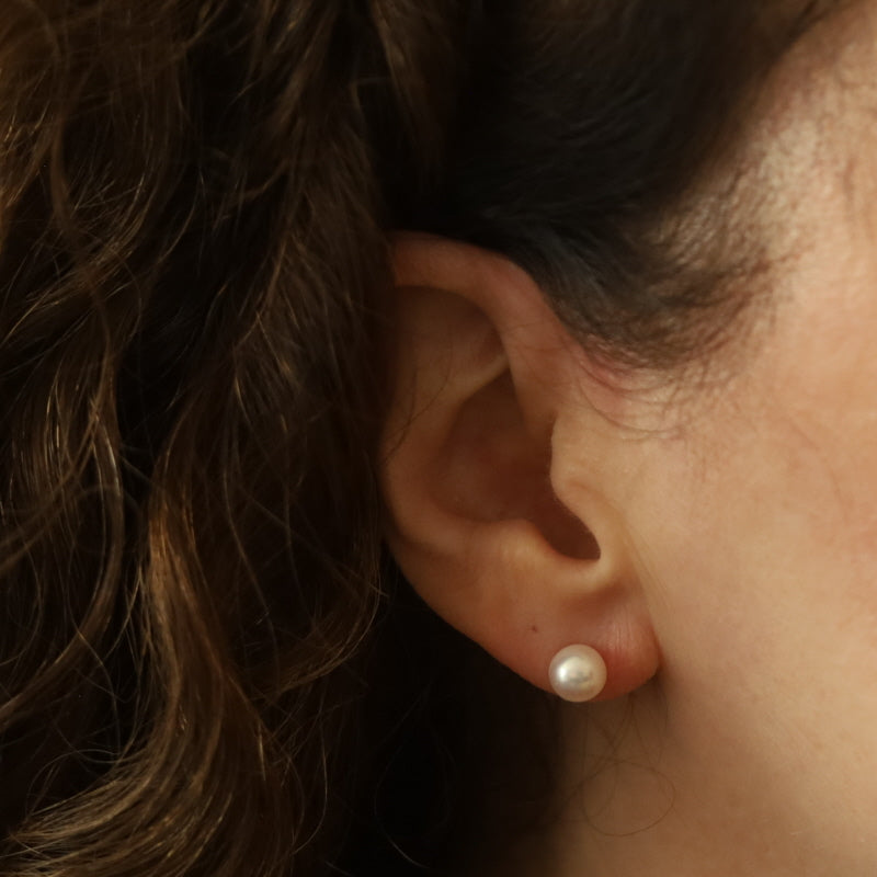 Freshwater Pearl Earrings Yellow Gold