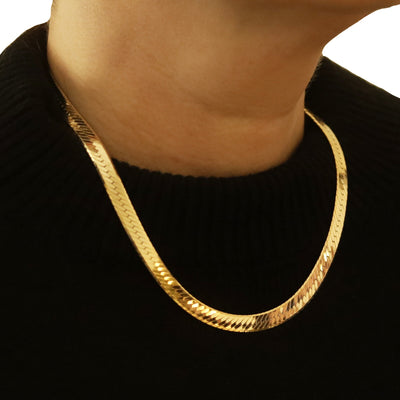 Milor Herringbone Necklace Yellow Gold
