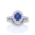 2.59ctw Sapphire and Diamond Engagement Ring & Wedding Band White Gold