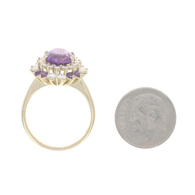 4.72ctw Amethyst and Amethyst Ring Yellow Gold